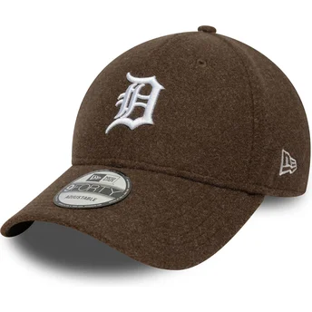 Brązowa czapka z zakrzywionym daszkiem snapback 9FORTY Melton Wool Detroit Tigers MLB od New Era