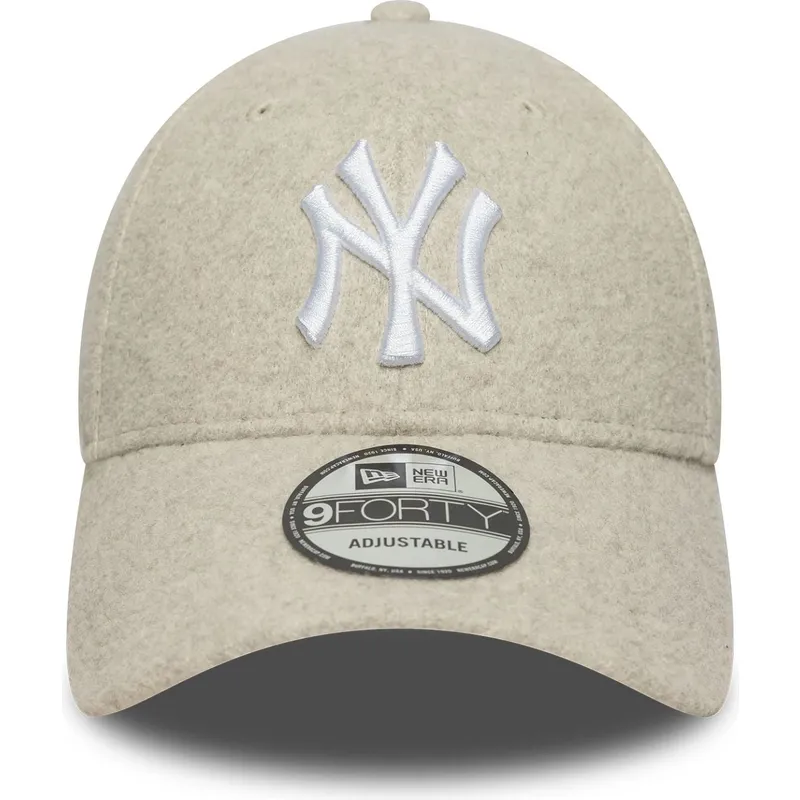 cappellino-snapback-beige-curvo-9forty-melton-wool-dei-new-york-yankees-mlb-di-new-era