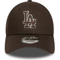 gorra-curva-marron-ajustable-9forty-outline-de-los-angeles-dodgers-mlb-de-new-era