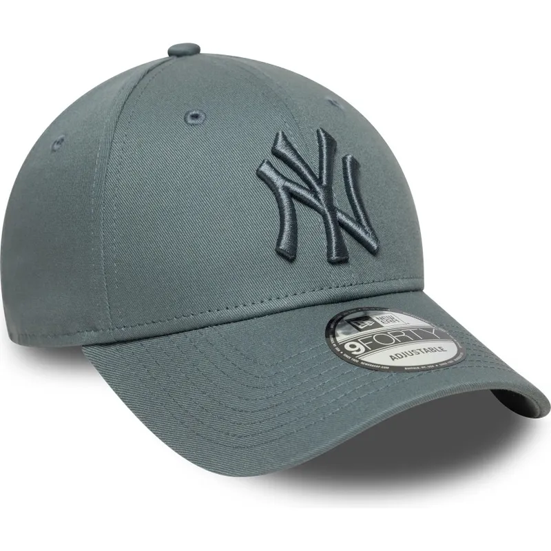 cappellino-curvo-grigio-regolabile-con-logo-grigio-9forty-league-essential-di-new-york-yankees-mlb-di-new-era