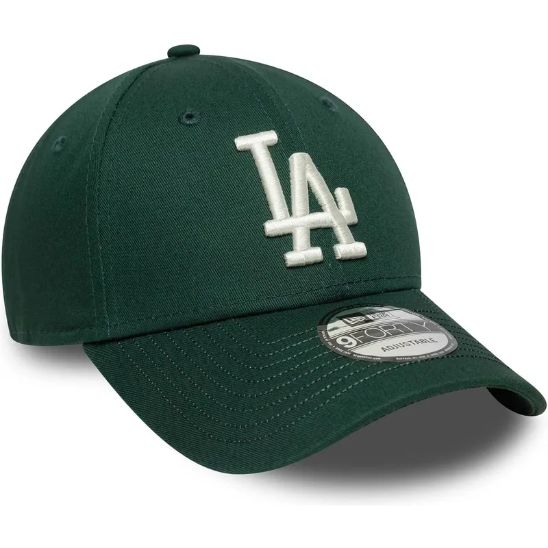 cappellino-con-visiera-curva-verde-regolabile-9forty-visor-script-dei-los-angeles-dodgers-mlb-di-new-era