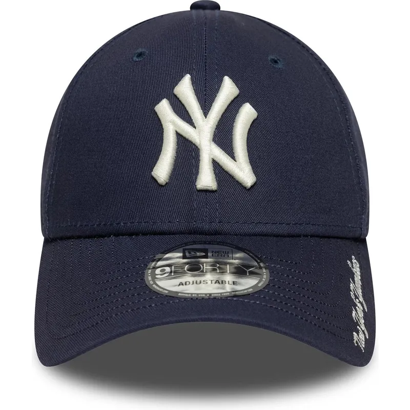cappellino-curvo-blu-marino-regolabile-9forty-visor-script-di-new-york-yankees-mlb-di-new-era
