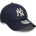 cappellino-curvo-blu-navy-regolabile-9forty-visor-script-dei-new-york-yankees-mlb-di-new-era