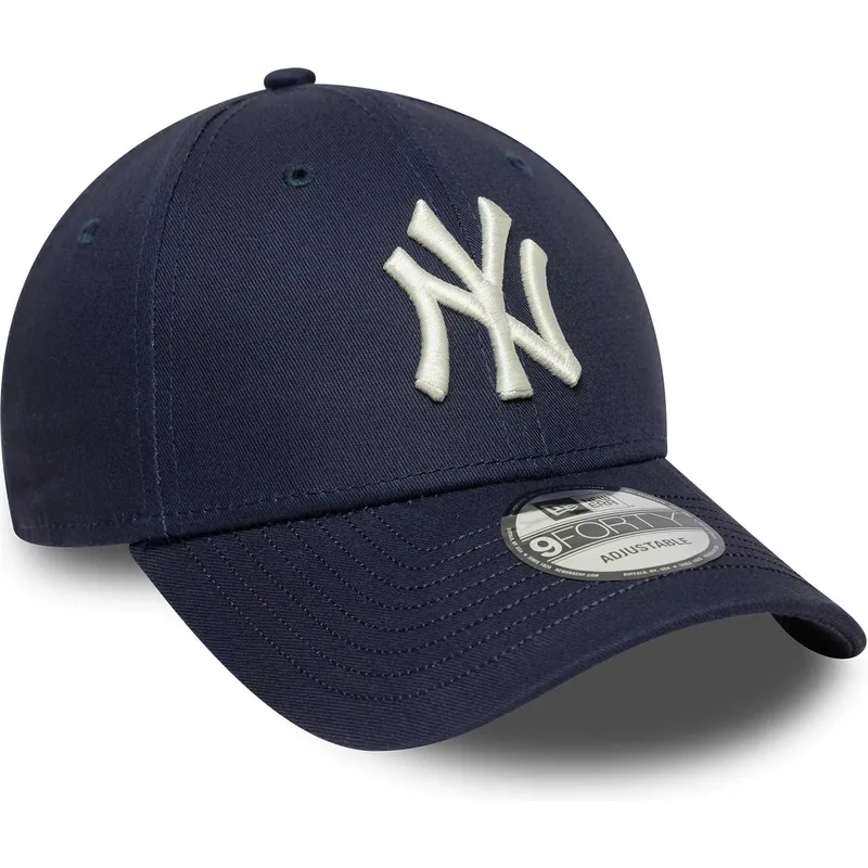 cappellino-curvo-blu-marino-regolabile-9forty-visor-script-di-new-york-yankees-mlb-di-new-era