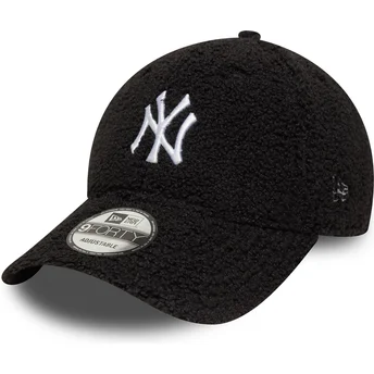 Schwarze verstellbare 9FORTY Winter Borg Kappe der New York Yankees MLB von New Era
