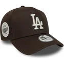 cappellino-marrone-snapback-9forty-e-frame-side-patch-los-angeles-dodgers-mlb-di-new-era