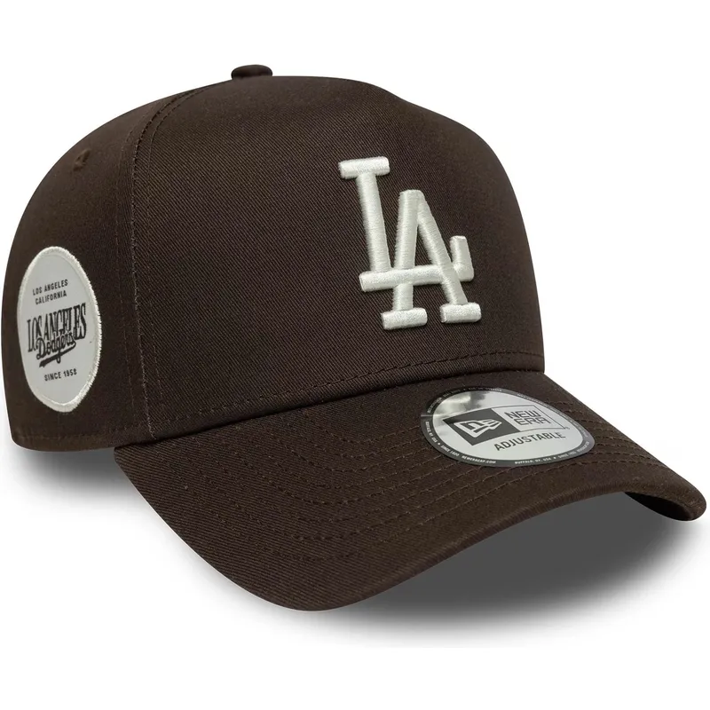 gorra-curva-marron-snapback-9forty-e-frame-side-patch-de-los-angeles-dodgers-mlb-de-new-era