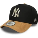 czapka-z-zakrzywionym-daszkiem-czarno-brazowa-snapback-9forty-e-frame-suede-visor-new-york-yankees-mlb-od-new-era