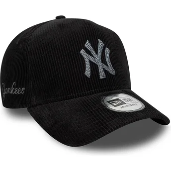 Gorra curva negra ajustable 9FORTY E Frame Cord de New York Yankees MLB de New Era