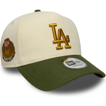 Καπέλο καμπύλης μπεζ και πράσινο snapback 9FORTY E Frame World Series Patch των Los Angeles Dodgers MLB της New Era