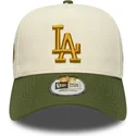 beige-och-gron-bojd-keps-snapback-9forty-e-frame-world-series-patch-los-angeles-dodgers-mlb-fran-new-era