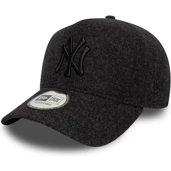 Czarna czapka z daszkiem snapback z czarnym logo 9FORTY E Frame Melton New York Yankees MLB od New Era