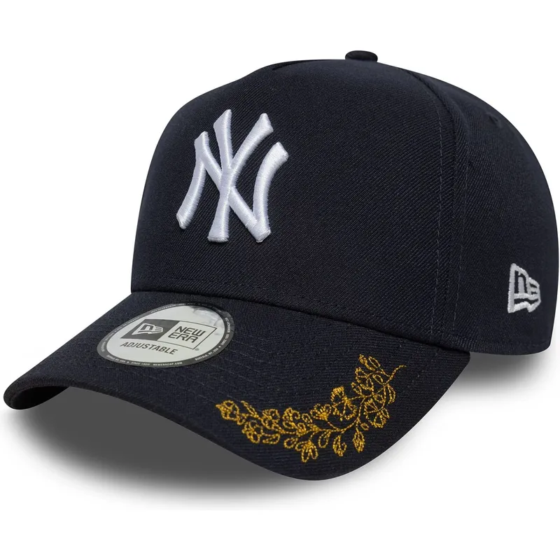 new-york-yankees-mlb-new-era-9forty-e-frame-tonal-icon-morkbla-snapback-kurvkeps
