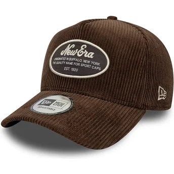 New Era Curved Brim 9FORTY E Frame Patch Cord Brown Snapback Cap