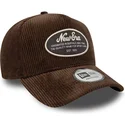 new-era-curved-brim-9forty-e-frame-patch-cord-brown-snapback-cap