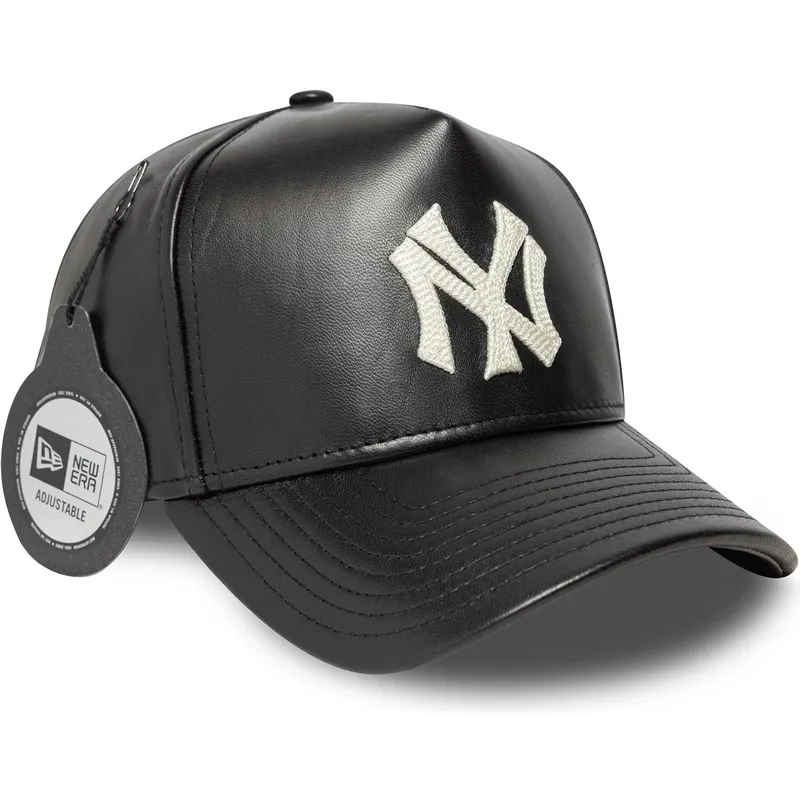 cappellino-curvo-nero-regolabile-9forty-e-frame-img-leather-dei-new-york-yankees-mlb-di-new-era
