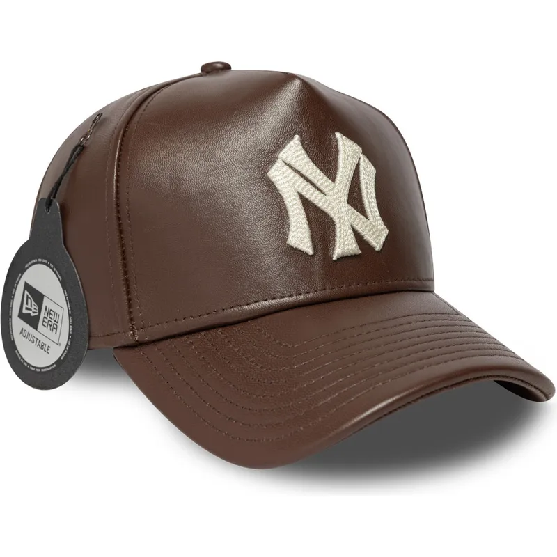 cappellino-curvo-marrone-regolabile-9forty-e-frame-img-leather-dei-new-york-yankees-mlb-di-new-era