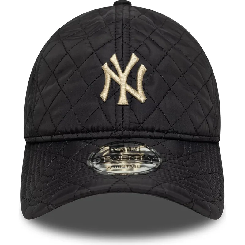 new-era-new-york-yankees-mlb-9twenty-quilted-svart-justerbar-bojd-keps-med-beige-logotyp