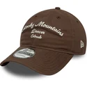 new-era-curved-brim-rocky-mountains-9twenty-wordmark-brown-adjustable-cap