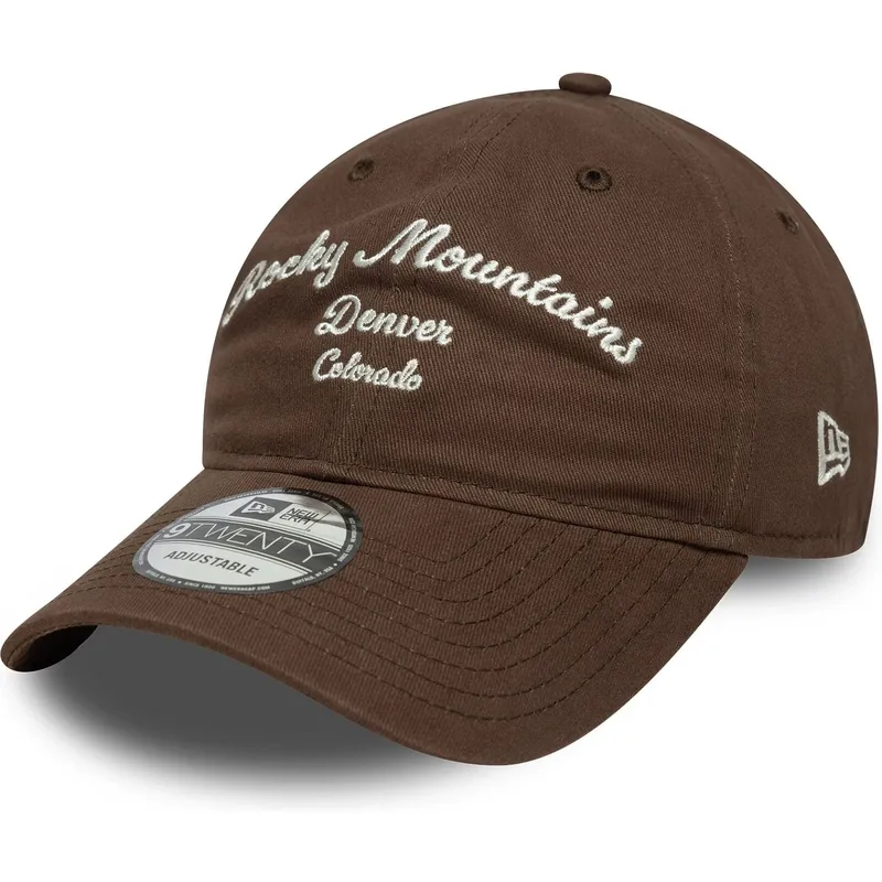 gorra-curva-marron-ajustable-rocky-mountains-9twenty-wordmark-de-new-era