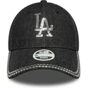 cappellino-curvo-nero-regolabile-da-donna-9forty-sequin-denim-dei-los-angeles-dodgers-mlb-di-new-era