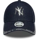 new-era-new-york-yankees-mlb-9forty-sequin-denim-damen-verstellbare-marineblaue-curved-kappe