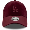 regulowana-bordowa-czapka-z-daszkiem-dla-kobiet-9forty-velour-los-angeles-dodgers-mlb-od-new-era
