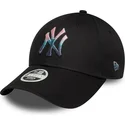 cappellino-curvo-nero-regolabile-da-donna-9forty-metallic-logo-dei-new-york-yankees-mlb-di-new-era