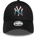 new-era-new-york-yankees-mlb-9forty-metallic-logo-justerbar-svart-bojd-keps-for-kvinnor