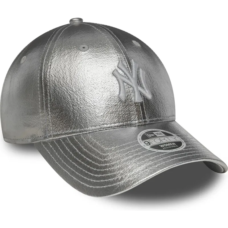 cappellino-curvo-argentato-regolabile-da-donna-9forty-metallic-dei-new-york-yankees-mlb-di-new-era