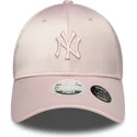 new-era-mlb-new-york-yankees-9forty-satin-bow-back-damen-verstellbare-rosa-kappe-mit-rosa-logo