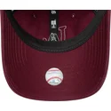 weinrote-verstellbare-curved-cap-fur-damen-mit-beigem-logo-9twenty-boucle-der-los-angeles-dodgers-mlb-von-new-era