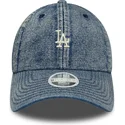 casquette-courbee-bleue-ajustable-pour-femme-9twenty-denim-los-angeles-dodgers-mlb-new-era
