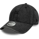 casquette-courbee-noire-ajustable-pour-femme-9twenty-denim-new-york-yankees-mlb-new-era