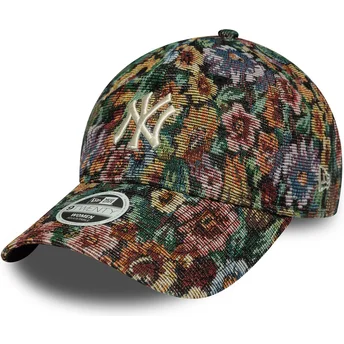 Cappello curvo multicolore regolabile da donna 9TWENTY Floral dei New York Yankees MLB di New Era