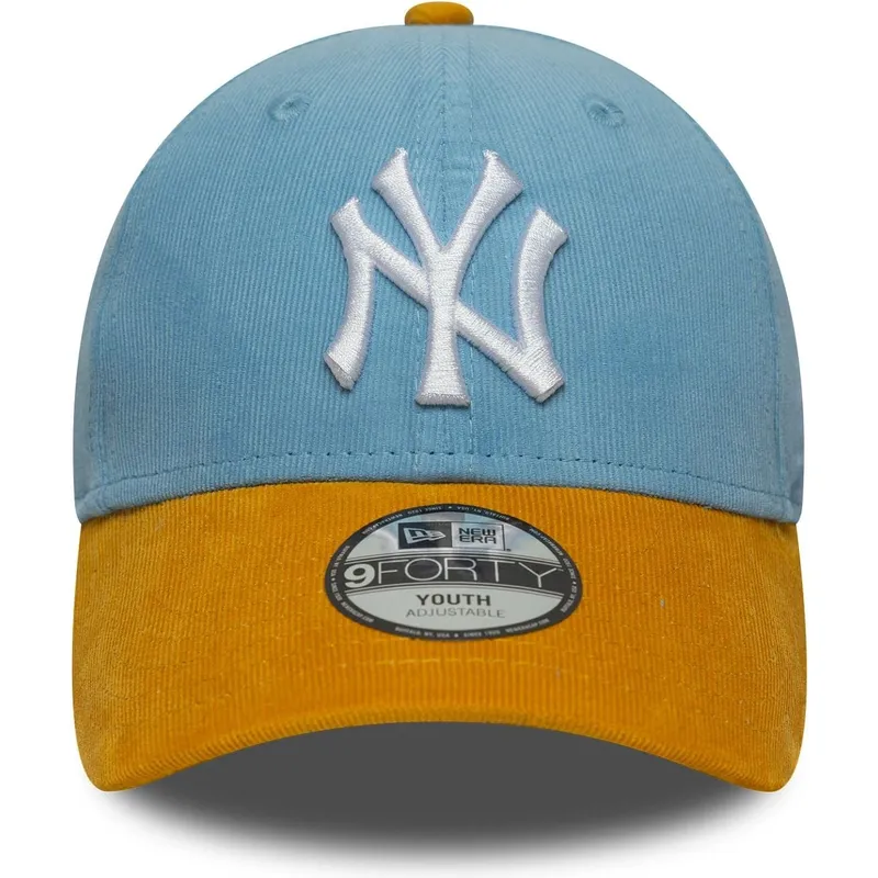 regulowana-niebiesko-brazowa-czapka-z-daszkiem-dla-chlopca-9forty-cord-new-york-yankees-mlb-new-era