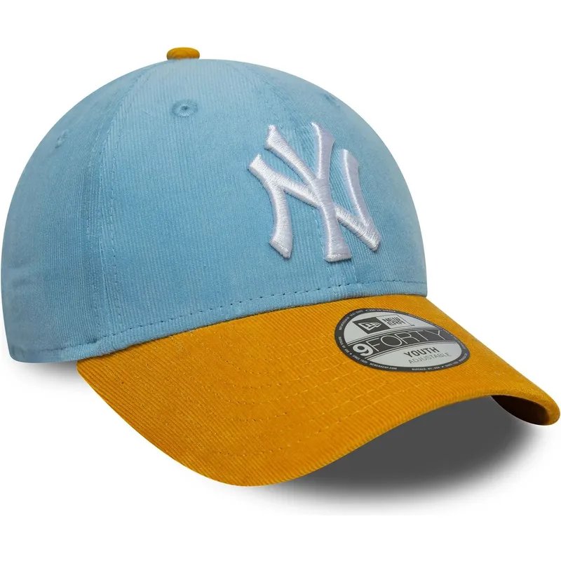 regulowana-niebiesko-brazowa-czapka-z-daszkiem-dla-chlopca-9forty-cord-new-york-yankees-mlb-new-era