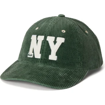 Polo Ralph Lauren Curved Brim NY Patch Authentic Corduroy Green Adjustable Cap