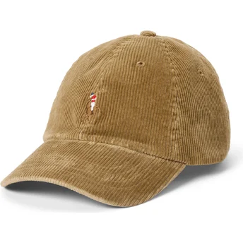Polo Ralph Lauren Curved Brim Classic Sport Corduroy Light Brown Adjustable Cap