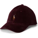 casquette-courbee-grenat-ajustable-classic-sport-corduroy-polo-ralph-lauren