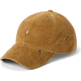 Polo Ralph Lauren Curved Brim Classic Sport Duck Corduroy Brown Adjustable Cap