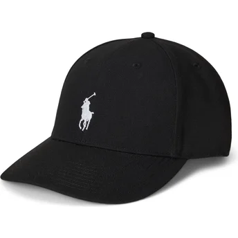 Polo Ralph Lauren Curved Brim Twill High Crown Black Snapback Cap