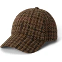 cappello-curvo-marrone-regolabile-in-tweed-di-lana-a-quadri-di-polo-ralph-lauren