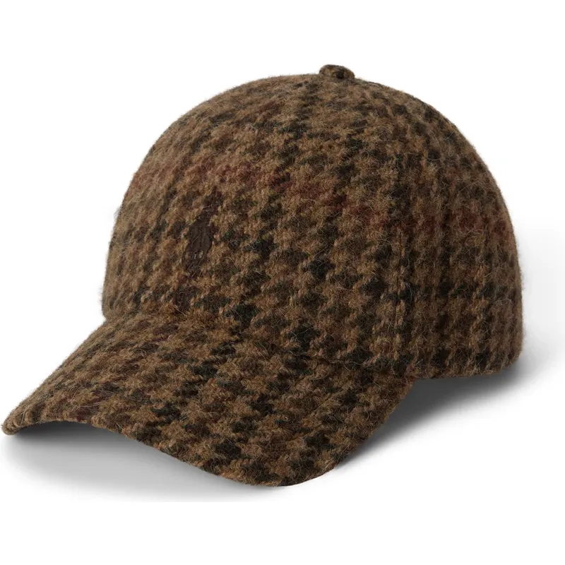 braune-verstellbare-curved-cap-checked-wool-tweed-von-polo-ralph-lauren