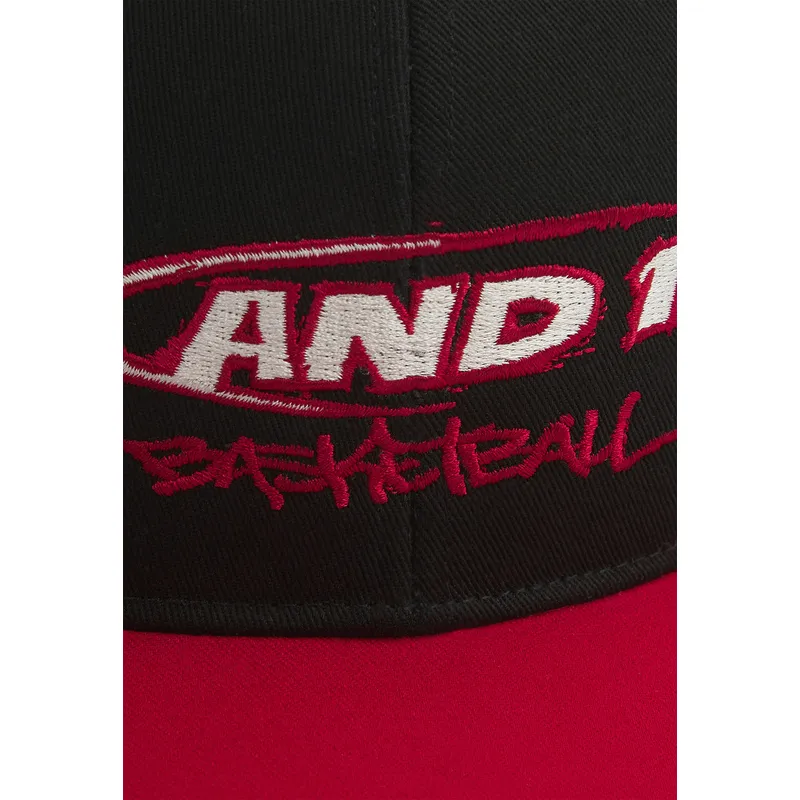 cappello-piatto-nero-e-rosso-snapback-graffiti-logo-di-and1