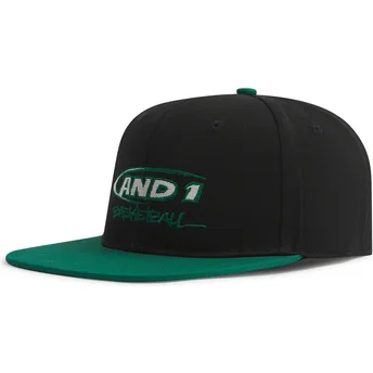Cappello piatto nero e verde snapback Graffiti Logo di AND1