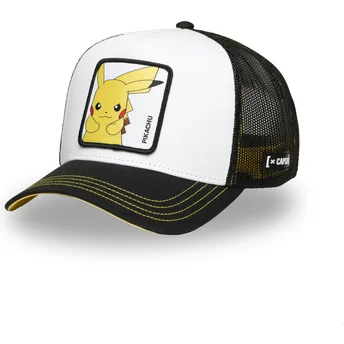 Trucker-Cap weiß und schwarz Pikachu PKM6 ELE Pokémon von Capslab