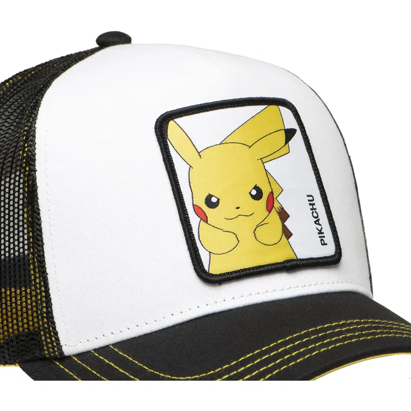 cappellino-trucker-bianco-e-nero-pikachu-pkm6-ele-pokemon-di-capslab