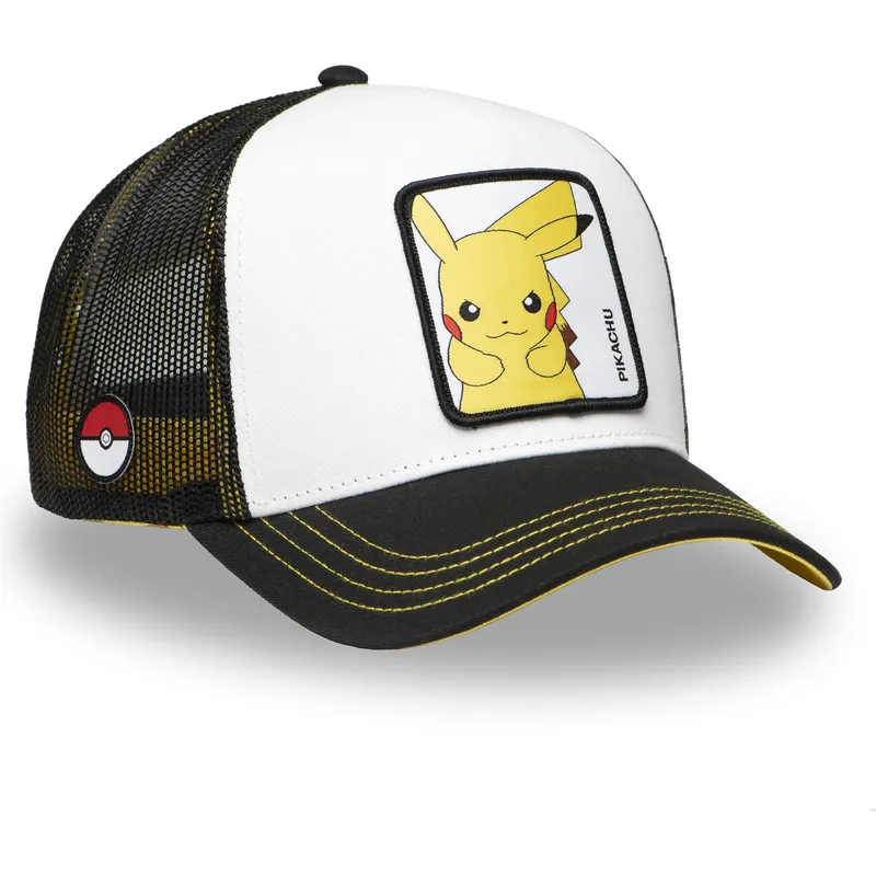 cappellino-trucker-bianco-e-nero-pikachu-pkm6-ele-pokemon-di-capslab