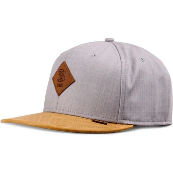Casquette plate grise et marron snapback Linen 2015 Djinns